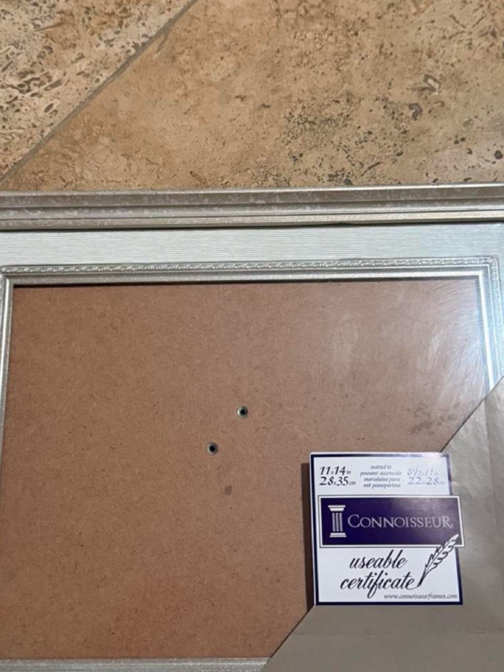 Connoisseur Silver Picture Frame with Brown Backing